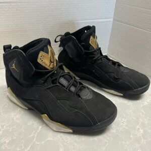 nike air jordan True Flight black and metallic gold Mens SZ 9 342964-070